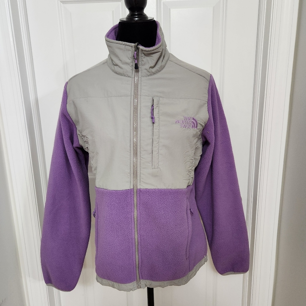 North Face Purple and Gray Denali Fleece Jacket
